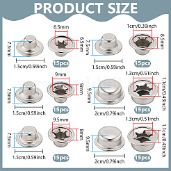 90個6スタイルの鉄製バッグバックル  フラットラウンド  プラチナ  15~20x7.5~9.5mm  6.5~13mm内径  15個/スタイル&nbsp;IFIN-FG0001-06