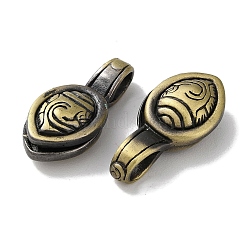 チベットスタイルの真鍮ペンダント  カドミウムフリー＆鉛フリー  オーバル  アンティークブロンズ  27x13x8mm  穴：6.5x3.5mm&nbsp;KK-M284-45AB