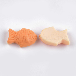 樹脂デコデンカボション  たい焼き  模造食品  サンゴ  19x14x6.5mm&nbsp;CRES-T011-04
