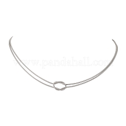 304 Stainless Steel Knot Snake Chain 2-Strand Necklaces&nbsp;NJEW-JN05885