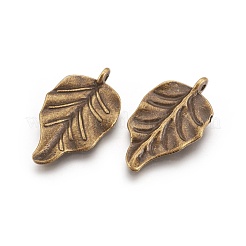 合金のチベット風チャーム  葉  カドミウムフリー＆ニッケルフリー＆鉛フリー  アンティークブロンズ  30x18x2mm  穴：1.6mm&nbsp;MLF0592Y-NF