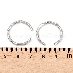 Non-Tarnish 304 Stainless Steel Bamboo Open Cuff Ring for Women&nbsp;RJEW-I085-10P
