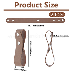 PUレザー製馬鞭収納ストラップ  合金ボタンで  キャメル  365x30x6.3mm&nbsp;FIND-GF0009-73B