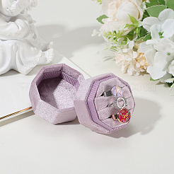 Velvet Cover Plastic Couple Ring Box&nbsp;VBOX-WH20003-001J