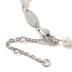 ABS Imitation Pearl & Rhinestone Beaded Bracelet with 304 Stainless Steel Clasps&nbsp;BJEW-K237-02P