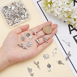 80Pcs 8 Style Tibetan Style Alloy Pendants&nbsp;TIBEP-SC0002-19