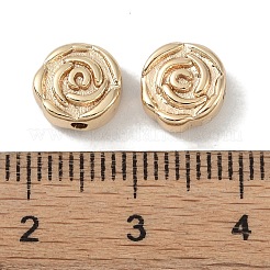 ラックメッキ真鍮チャーム  カドミウムフリー＆ニッケルフリー＆鉛フリー  バラの丸  18KGP本金メッキ  8.5x8x4mm  穴：1.5mm&nbsp;KK-S367-04