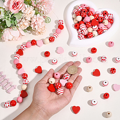 240Pcs 8 Styles Natural Wooden Beads&nbsp;WOOD-PA0001-42