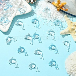 50Pcs 2 Colors Transparent Acrylic Pendants&nbsp;MACR-YW0004-33