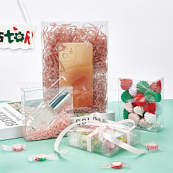 透明PVCボックスキャンディートリートギフトボックス  結婚披露宴のベビーシャワーの荷箱のため  長方形  透明  10.8x8.5x4cm  30個/セット&nbsp;CON-BC0006-65A