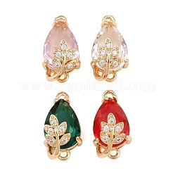 Brass Micro Pave Clear Cubic Zirconia Connector Charms&nbsp;CU-CBA7392-13G