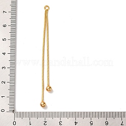 真鍮製ビッグサイズペンダントトップ  丸いスネークチェーンタッセル付き  18KGP本金メッキ  72x3x4mm  穴：2mm&nbsp;KK-G510-15G