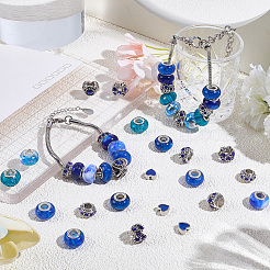 60Pcs 12 Styles Alloy Rhinestone/Enamel European Beads & Resin European Beads Kits&nbsp;DIY-PA0001-06A
