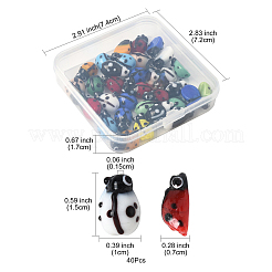 40pcs Ladybug Handmade Lampwork Beads Strands&nbsp;LAMP-FS0001-53B