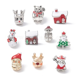 Christmas Theme Alloy Enamel European Beads&nbsp;MPDL-Q213-04P