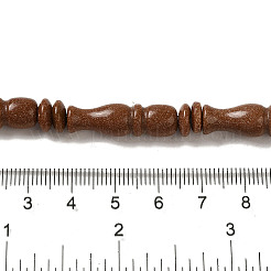 合成ゴールドストーン金砂石ビーズ連売り  テクスチャチューブ  イスラム教のロザリオ用祈りビーズ  24.5x7mm  穴：0.6mm  約36個/連  14.84''（37.7センチメートル）&nbsp;G-B078-C03-01