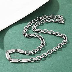 304 Stainless Steel Cable Chain Rhombus Link Chain Necklaces for Men Women&nbsp;NJEW-G186-01P-01