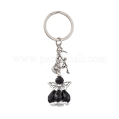 Glass & Tibetan Style Alloy Keychain&nbsp;KEYC-MZ00037-04