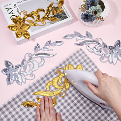 2 Pairs 2 Colors Polyester Embroidery Ornament Accessories&nbsp;PATC-CY0001-32