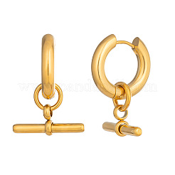 304 Stainless Steel T Bar Hoop Earrings for Women&nbsp;KZ0220-1