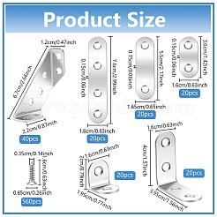 140Pcs 6 Styles Stainless Steel Angle Code&nbsp;STAS-WA0001-02