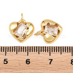 Valentine's Day Brass Micro Pave Clear Cubic Zirconia Charms&nbsp;KK-H292-52C-G