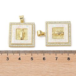 Brass Micro Pave Cubic Zirconia Pendants&nbsp;KK-D057-09G