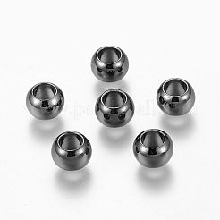 環境に優しい真鍮のヨーロピアンビーズ  ラガー穴ビーズ  長持ちメッキ  ロンデル  ミックスカラー  8x5.5mm  穴：4.5mm&nbsp;X-KK-P120-03-M
