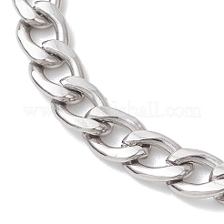 2Pcs 304 Stainless Steel Figaro Chains & Cuban Link Chains Bracelets Sets for Women&nbsp;BJEW-JB13276