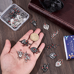 24Pcs 12 Styles Alloy Rhinestone Connector Charms&nbsp;FIND-SC0022-21B