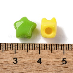不透明なアクリルビーズ  スター  ミックスカラー  8x9.5x6.5mm  穴：2.8mmと3mm&nbsp;MACR-F080-10