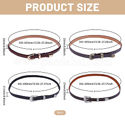 4個、4種類のスタイルの合成皮革製帽子バンド  合金と  カウボーイハット用  ベンドブリムフェドーラハット  麦わら帽子の飾り  ミックスカラー  690~693x21~25x10~16mm  1個/スタイル&nbsp;DIY-CA0007-59