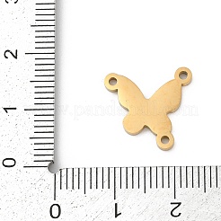 304ステンレススチールコネクタチャーム  イオンプレーティング（ip）  蝶  ゴールドカラー  14x15x1.5mm  穴：1.4mm&nbsp;STAS-P383-01C-G