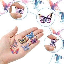 DIY Butterfly 430 Stainless Steel Etched Metal Embellishments Dangle Earring Jewelry Making Kits&nbsp;DIY-FS0007-46