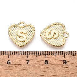 合金ペンダント  カドミウムフリー＆ニッケルフリー＆鉛フリー  文字付きのハート  18KGP本金メッキ  文字.s  16x15x2mm  穴：2mm&nbsp;PALLOY-N157-001S-NR