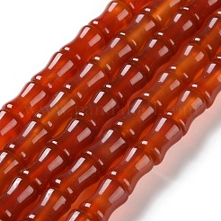 天然瑪瑙（染色・加熱）ビーズ連売り  竹の共同  ファイヤーブリック  11~12x8~8.5mm  穴：0.7mm  約33個/連  15.16''（38.5センチメートル）&nbsp;G-M446-B01-01