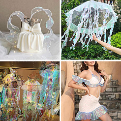 2Pcs 2 Color Nylon Pleated Lace Trim&nbsp;OCOR-TA0002-75