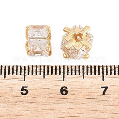Brass Clear Cubic Zirconia Beads&nbsp;KK-B186-21B-G