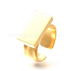 304 Stainless Steel Open Cuff Rings for Women&nbsp;RJEW-R012-01G