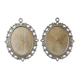 Tibetan Style Oval Pendant Cabochon Settings&nbsp;TIBE-473-B-RS