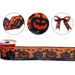 ポリエステルリボン  片面ハロウィン段落模様  ギフト包装用  花の弓工芸品の装飾  ミックスカラー  2-1/2インチ（63mm）  6ヤード/ロール  6ロール/セット&nbsp;OCOR-SZC0001-01