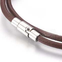 Leather Cord Wrap Bracelets/Necklace&nbsp;BJEW-JB03920-M