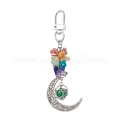 Hollow Moon Alloy & Gemstone Pouch Pendant Decooration&nbsp;HJEW-JM01968