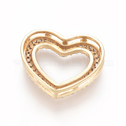 Brass Micro Pave Clear Cubic Zirconia Multi-Strand Links&nbsp;ZIRC-L085-35G
