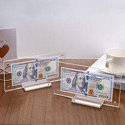 透明アクリル通貨ディスプレイフレーム3セット  紙幣コレクション用フォトアルバムフレームホルダー  マグネットクラスプ付き  長方形  透明  完成品：18.5x4.1x9.6cm  約3個/セット&nbsp;ODIS-CA0001-14