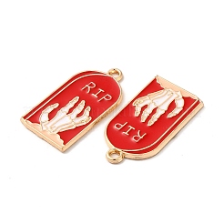 Light Gold Plated Alloy Enamel Pendants&nbsp;ENAM-L040-005KCG-03