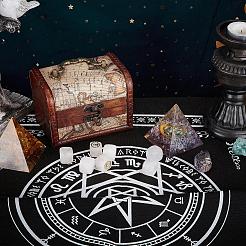 占い用不織布タロットテーブルクロス2枚2スタイル  タロットカードパッド  12星座振り子テーブルクロス  混合模様  500x500x0.5mm  1枚/スタイル&nbsp;AJEW-CN0001-62B