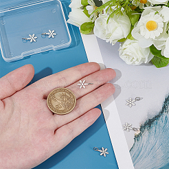 6Pcs 925 Sterling Silver Snowflake Charms&nbsp;PALLOY-PH01786