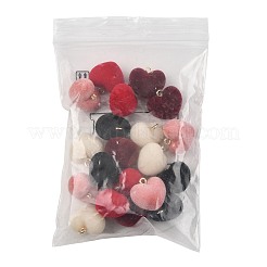 20Pcs 5 Colors Flocky Acrylic Pendants&nbsp;FIND-FS0004-95