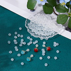 150個のプラスチック製イヤーナット  耳の後ろ  ラウンド  ホワイト  6x5.5mm  穴：1.2mm&nbsp;FIND-FH0008-56